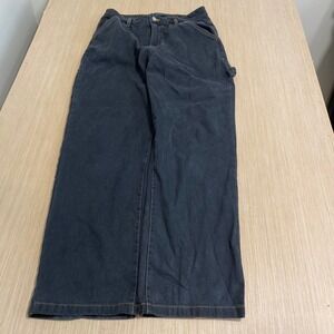 Cotton On Womens Carpenter Jeans Faded Black Straight Leg Utility Pants Size 8